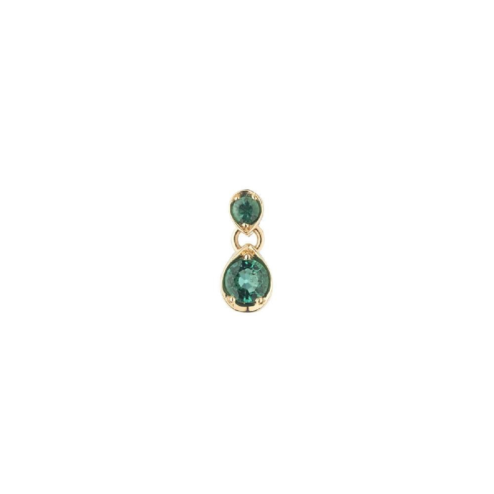 foundrae Forever & Always a Pair - Love Emerald Gemstone Double Drop Earring