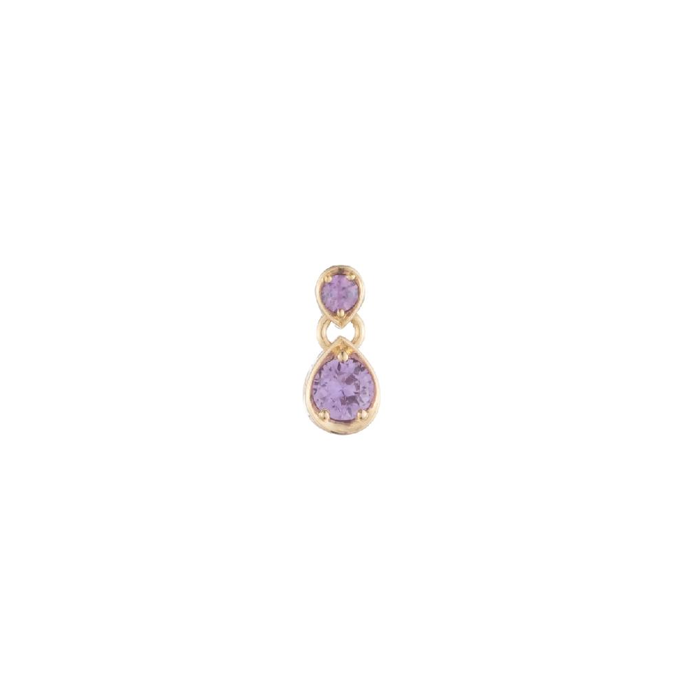 foundrae Forever & Always a Pair - Love Lilac Sapphire Gemstone Double Drop Earring