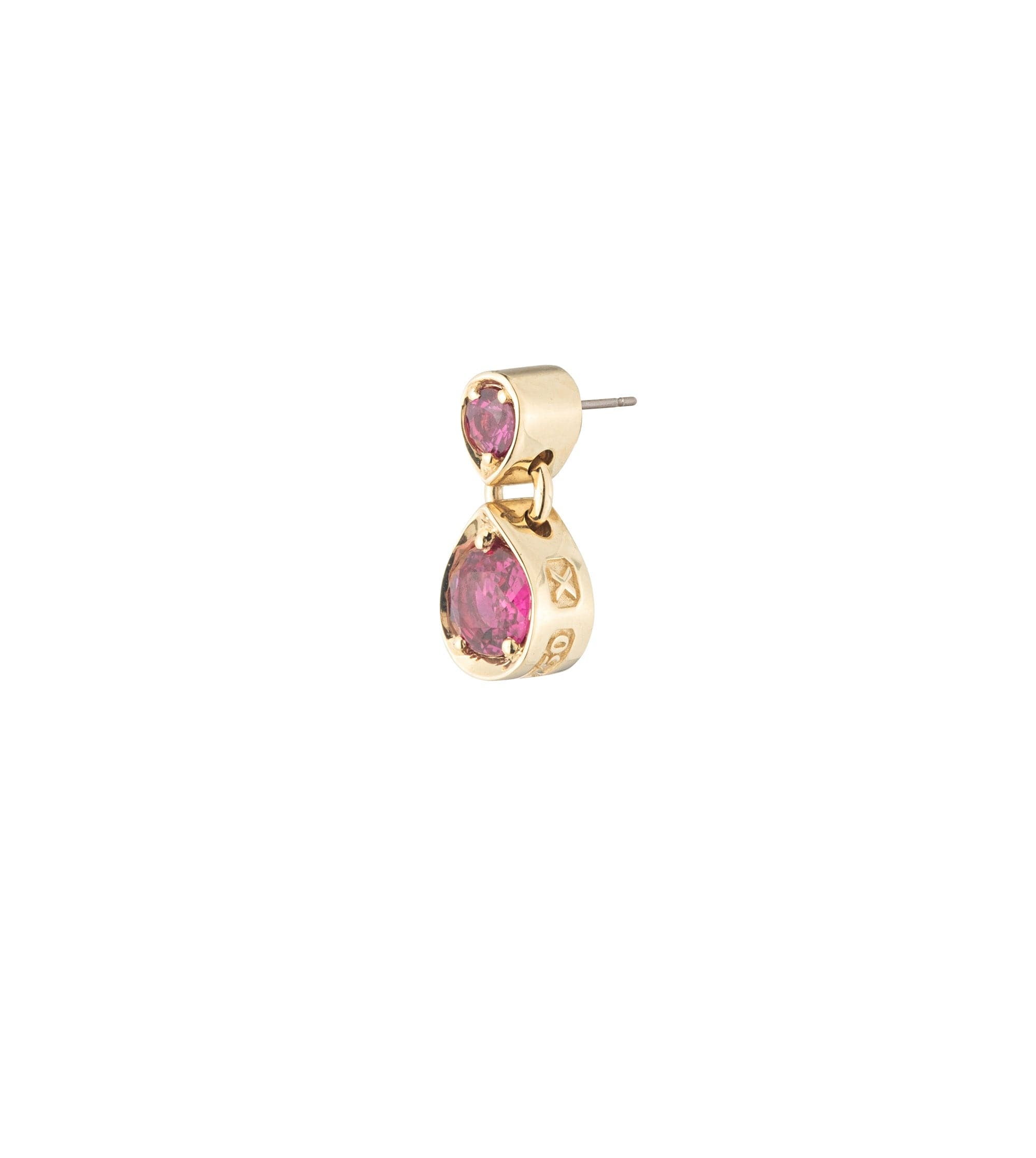foundrae Forever & Always a Pair - Love Ruby Gemstone Double Drop Earring
