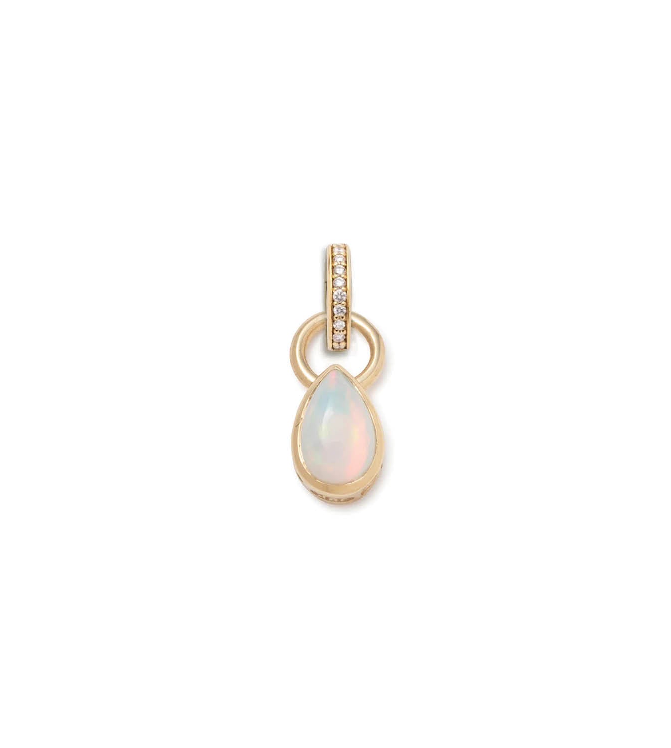 foundrae Forever & Always a Pair Opal Pear Pendant in Yellow Gold with an Annex Link