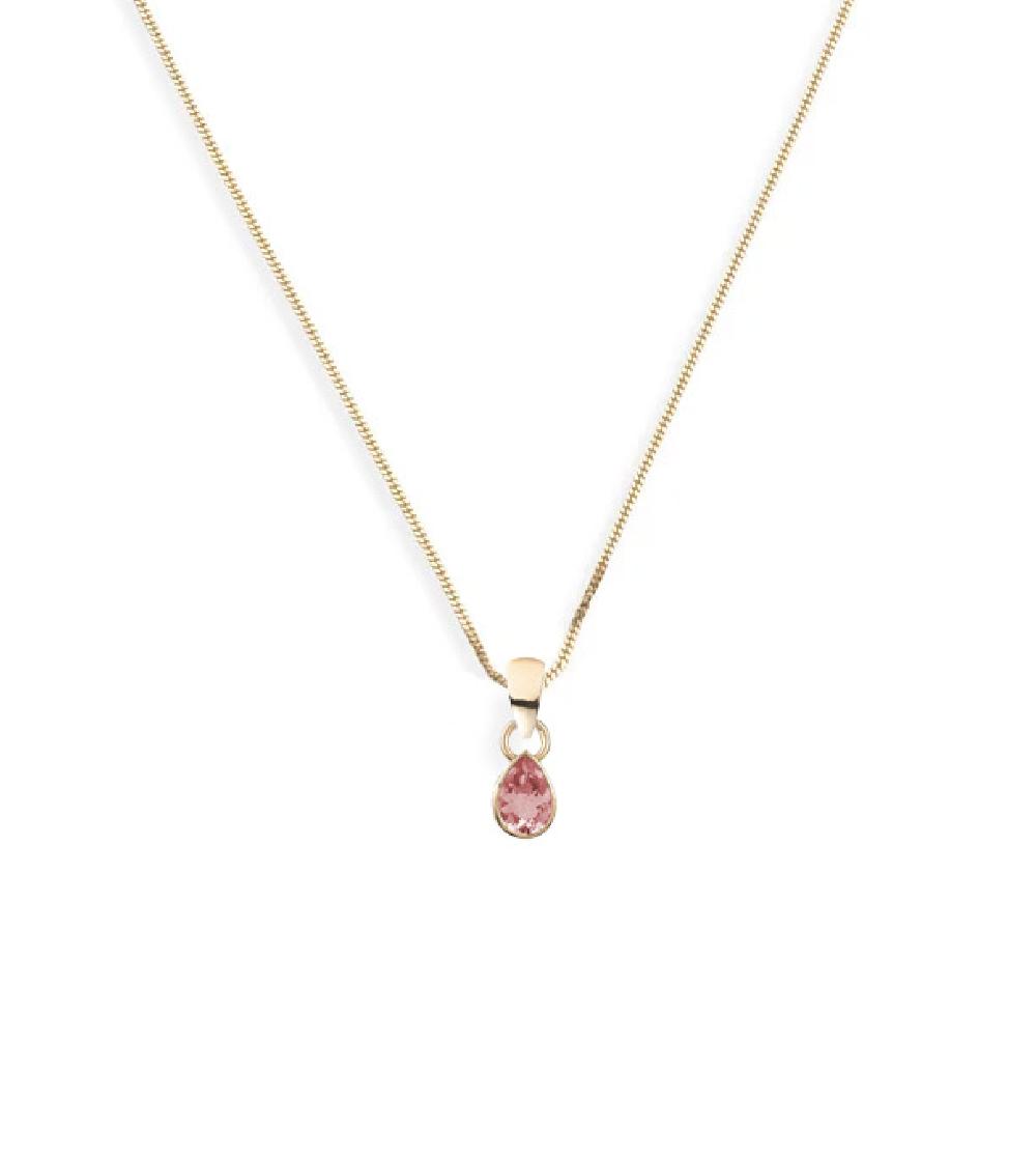foundrae Forever & Always a Pair Pink Tourmaline - Love Fine Diamond Cut Curb Necklace
