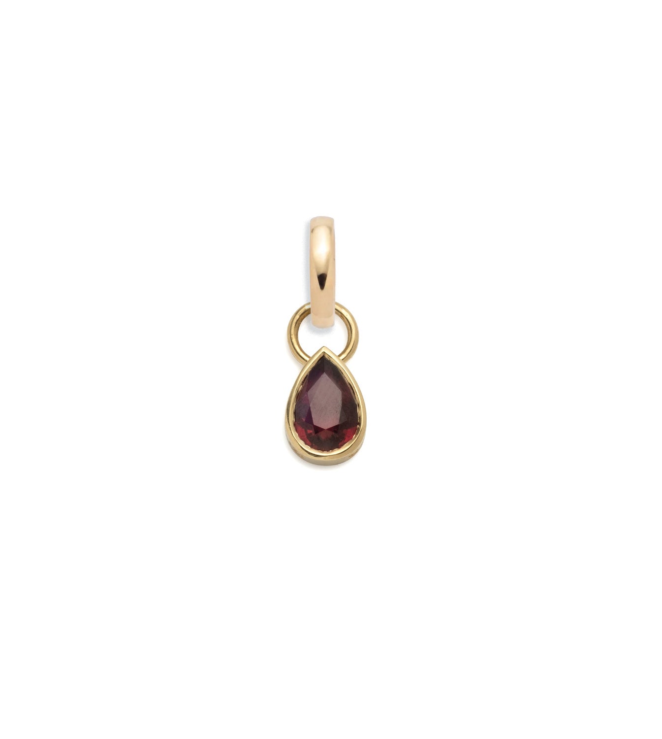 foundrae Forever & Always a Pair Ruby Pear Pendant in Yellow Gold with an Annex Link