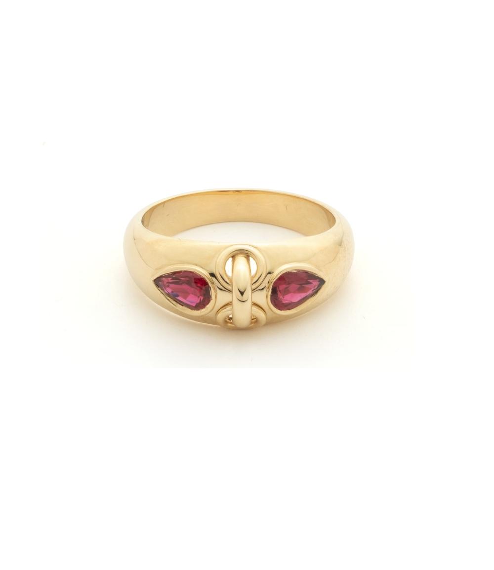 foundrae Forever & Always a Pair Ruby Ring in Yellow Gold