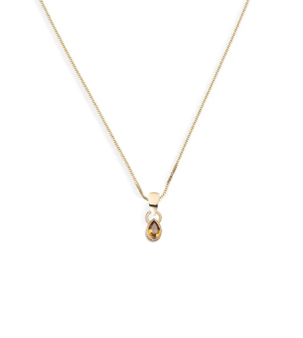 foundrae Forever & Always a Pair Yellow Citrine - Love Fine Diamond Cut Curb Necklace