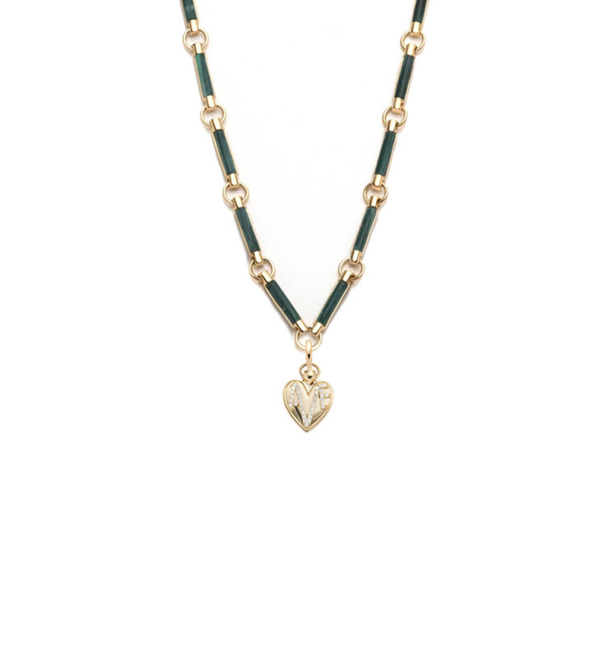 foundrae Amate - Love Malachite Stone Choker