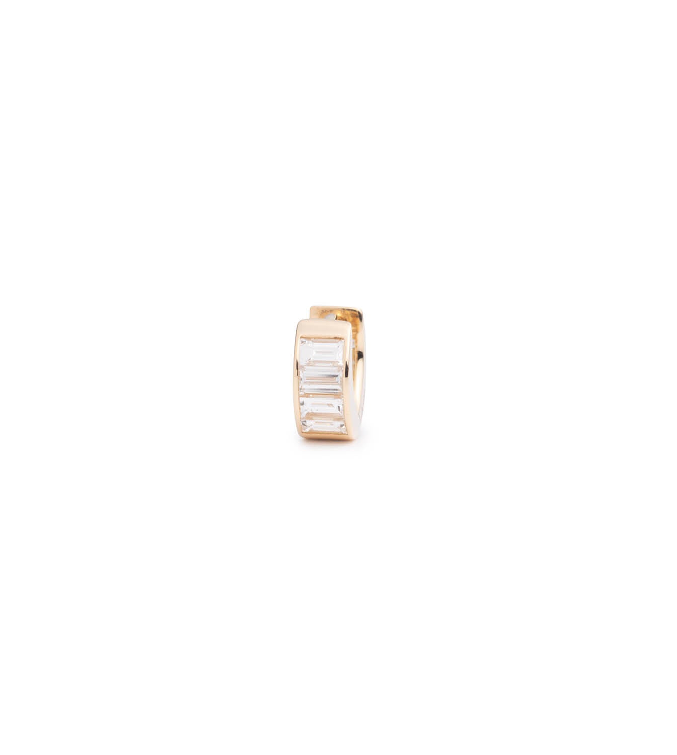 Foundrae Baguette Diamond - True Love Huggie Earring