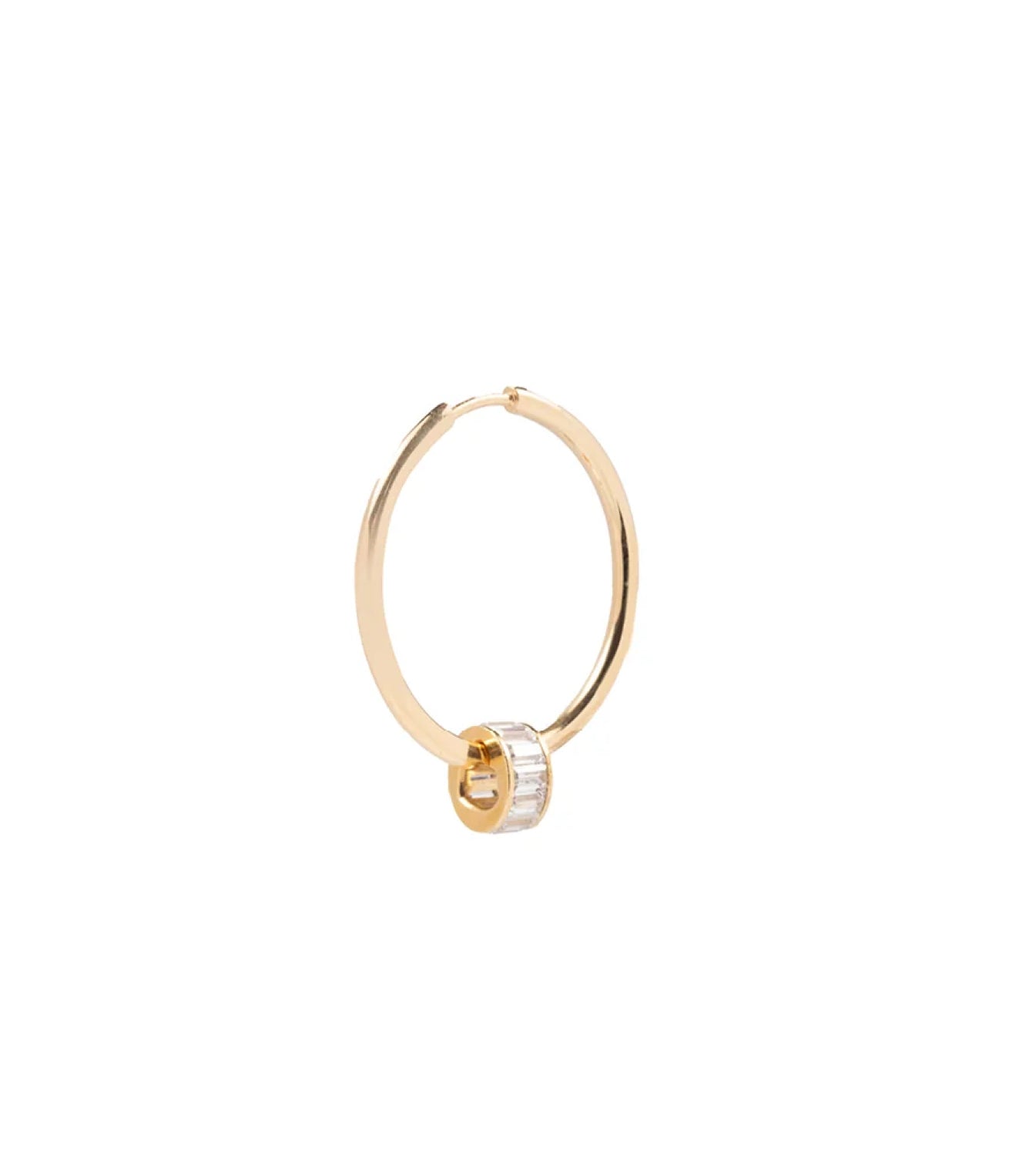 foundrae Baguette Heart Beat Chubby Hoop Earring