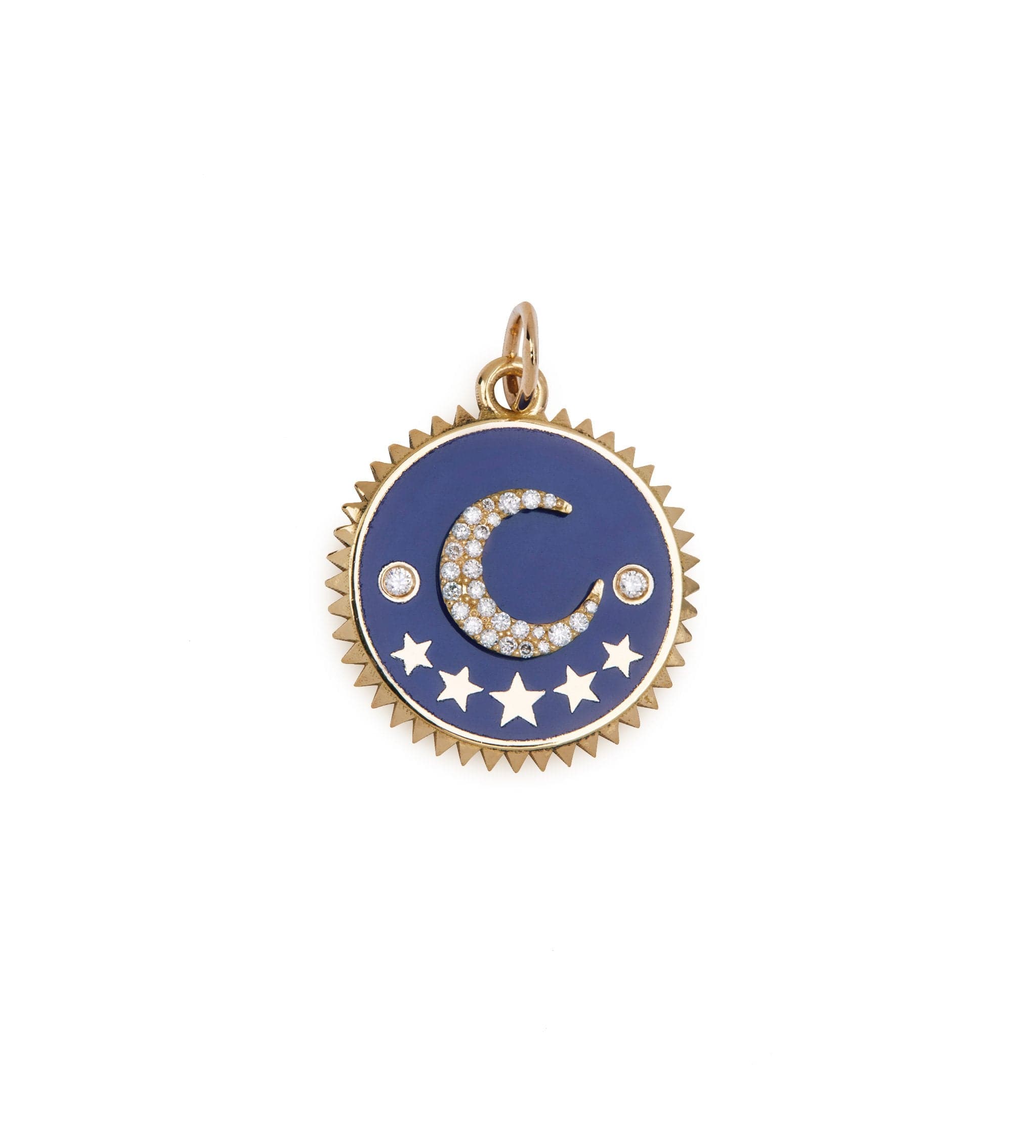 foundrae Blue Crescent Medium Champleve Medallion