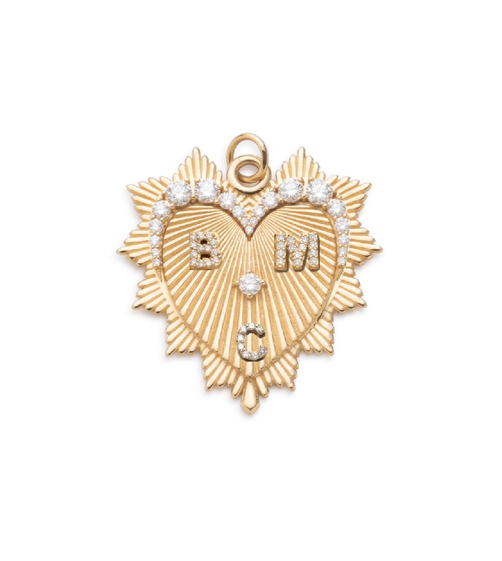 foundrae Custom Graduated Diamond Heart Love Token