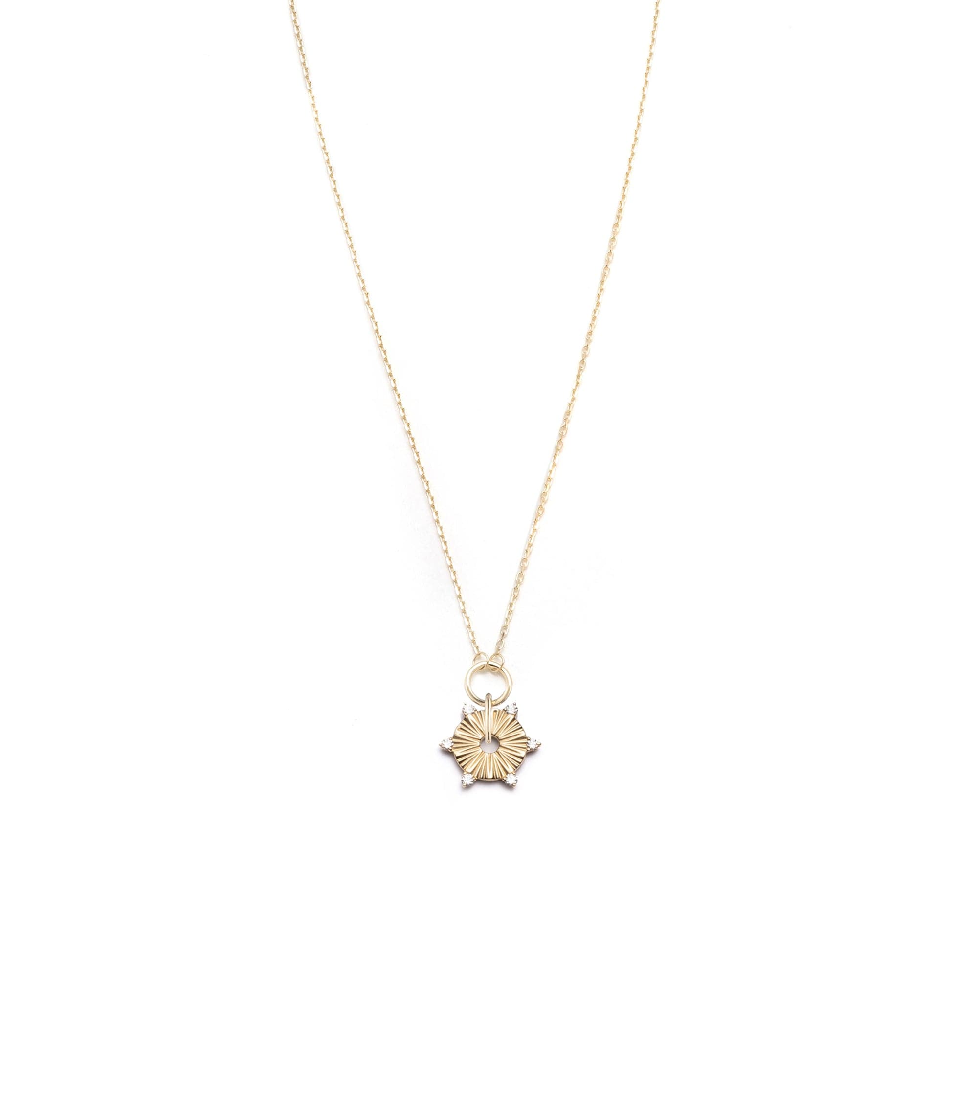 foundrae Diamond Small Element Disk Drop Necklace