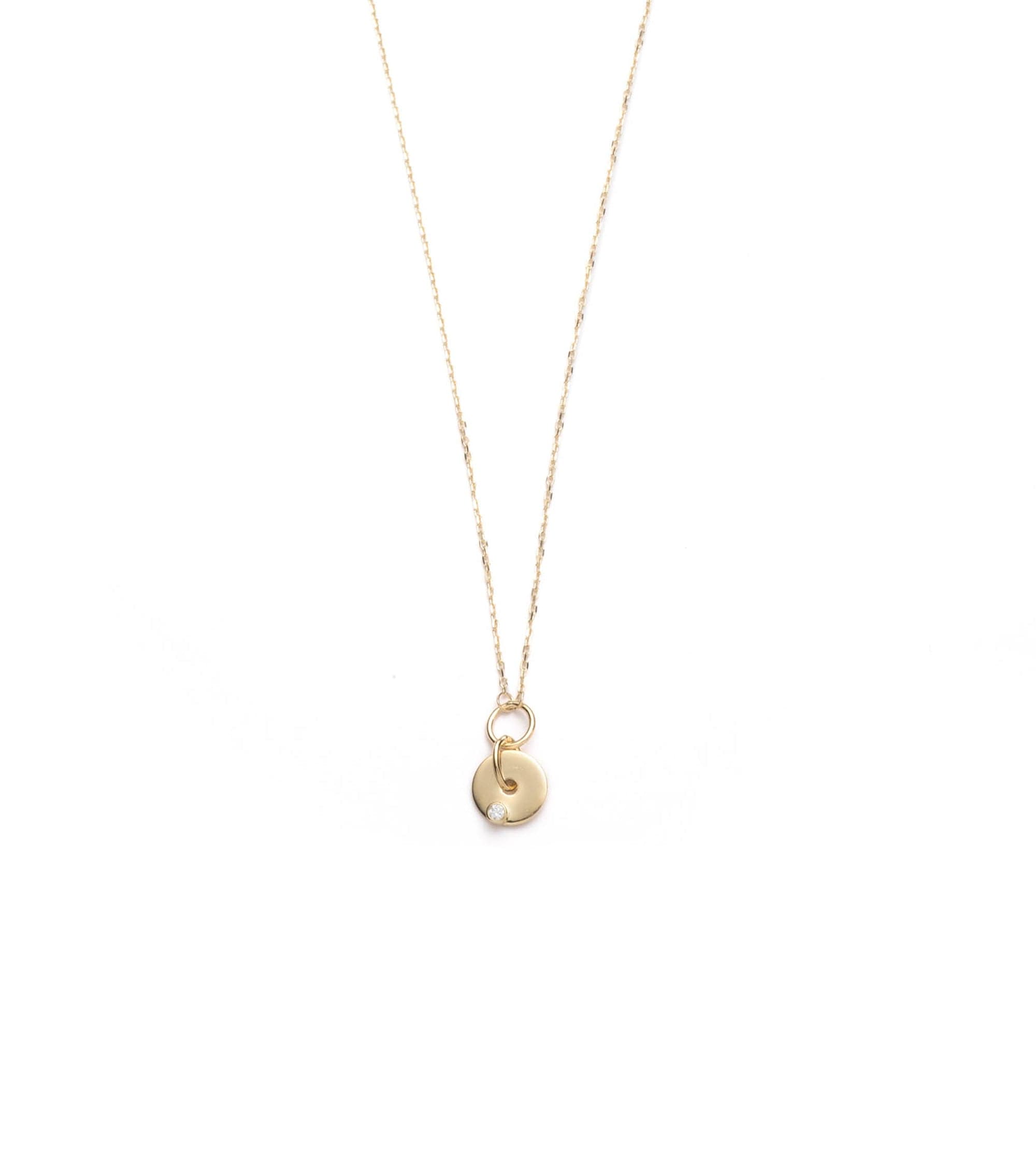 foundrae Diamond Symbol Disk Drop Necklace