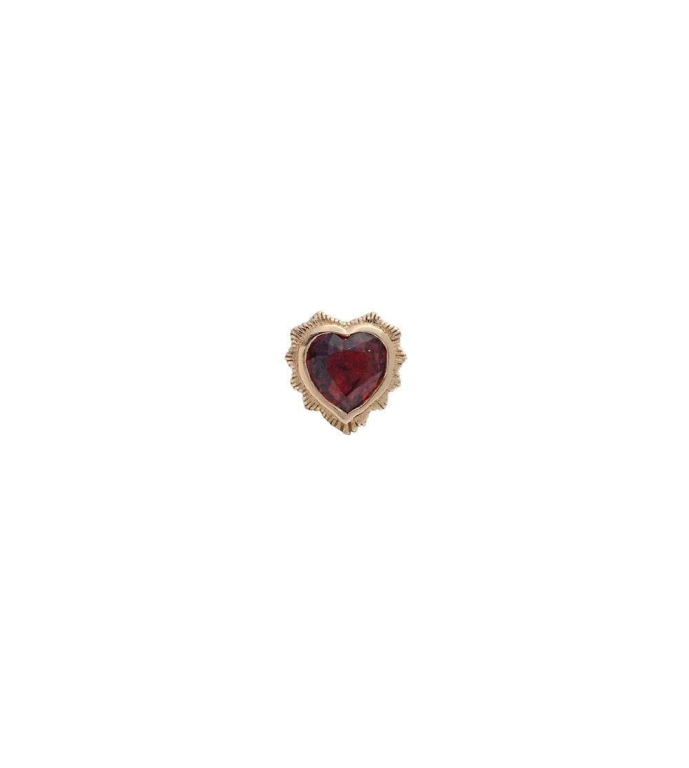 foundrae Heart Garnet Stud