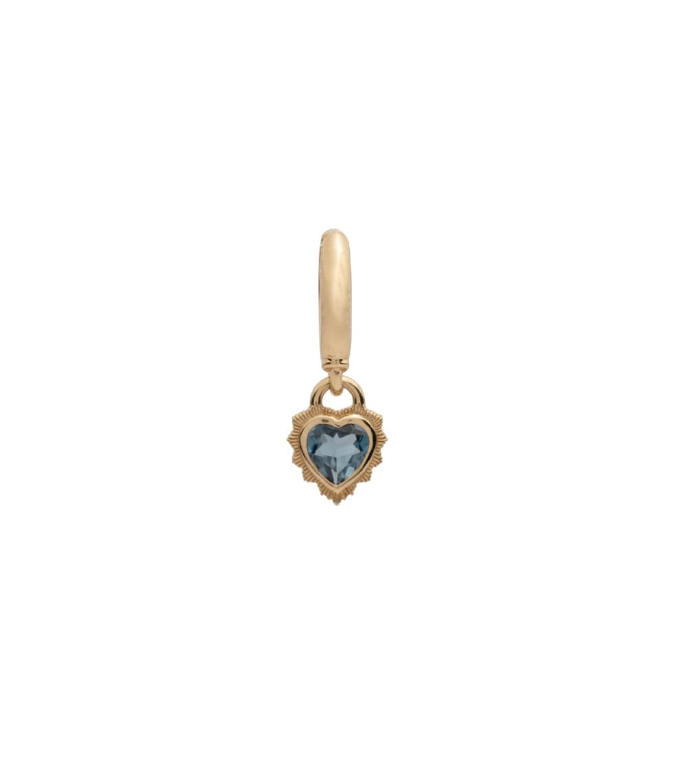 foundrae Heart London Blue Topaz Drop Earring