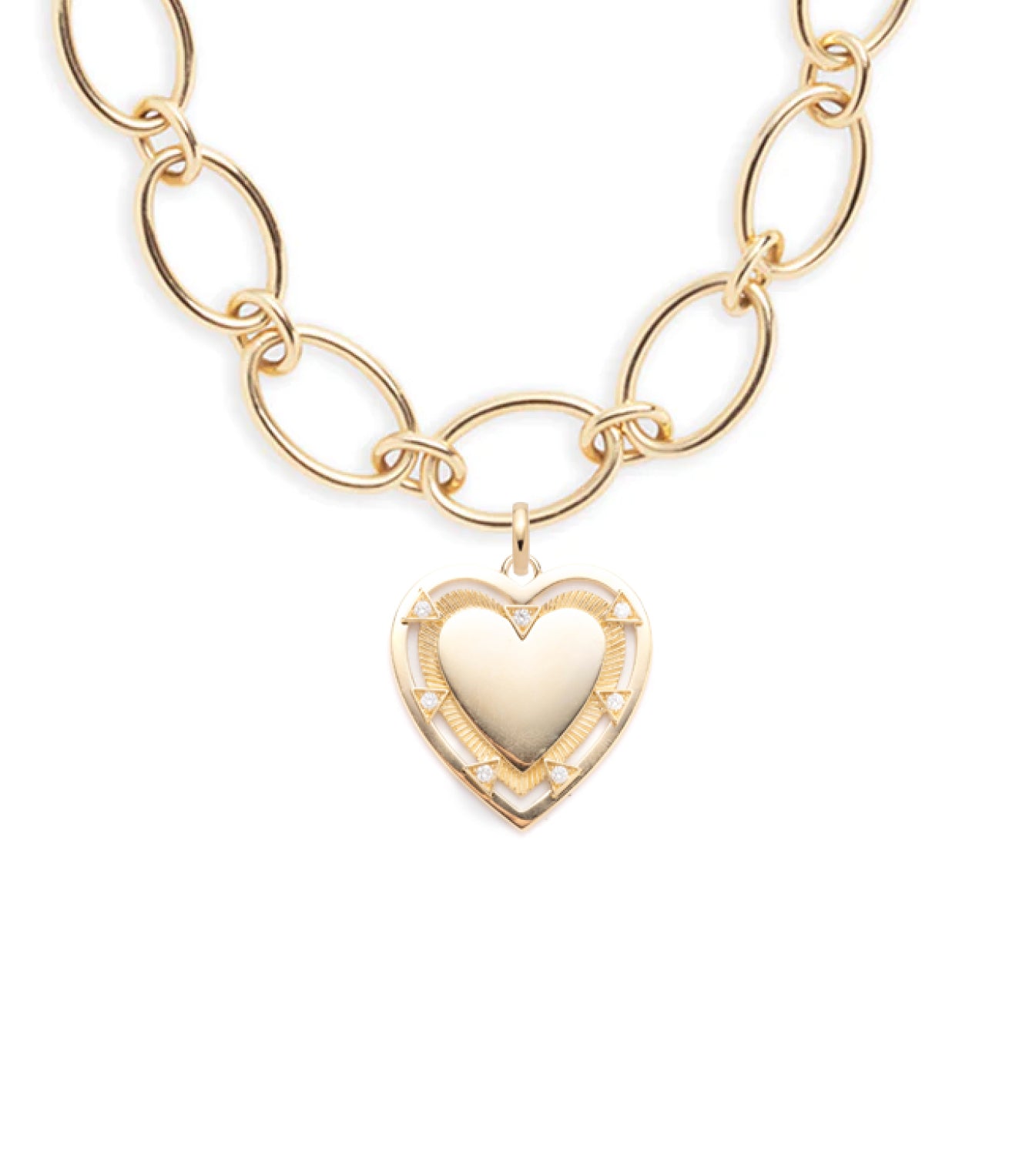 foundrae Heart Token - Love Oval Link Chain Necklace