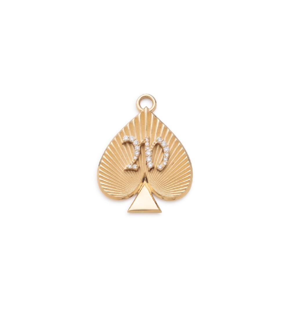 foundrae Initial Radiating Spade Medium Medallion