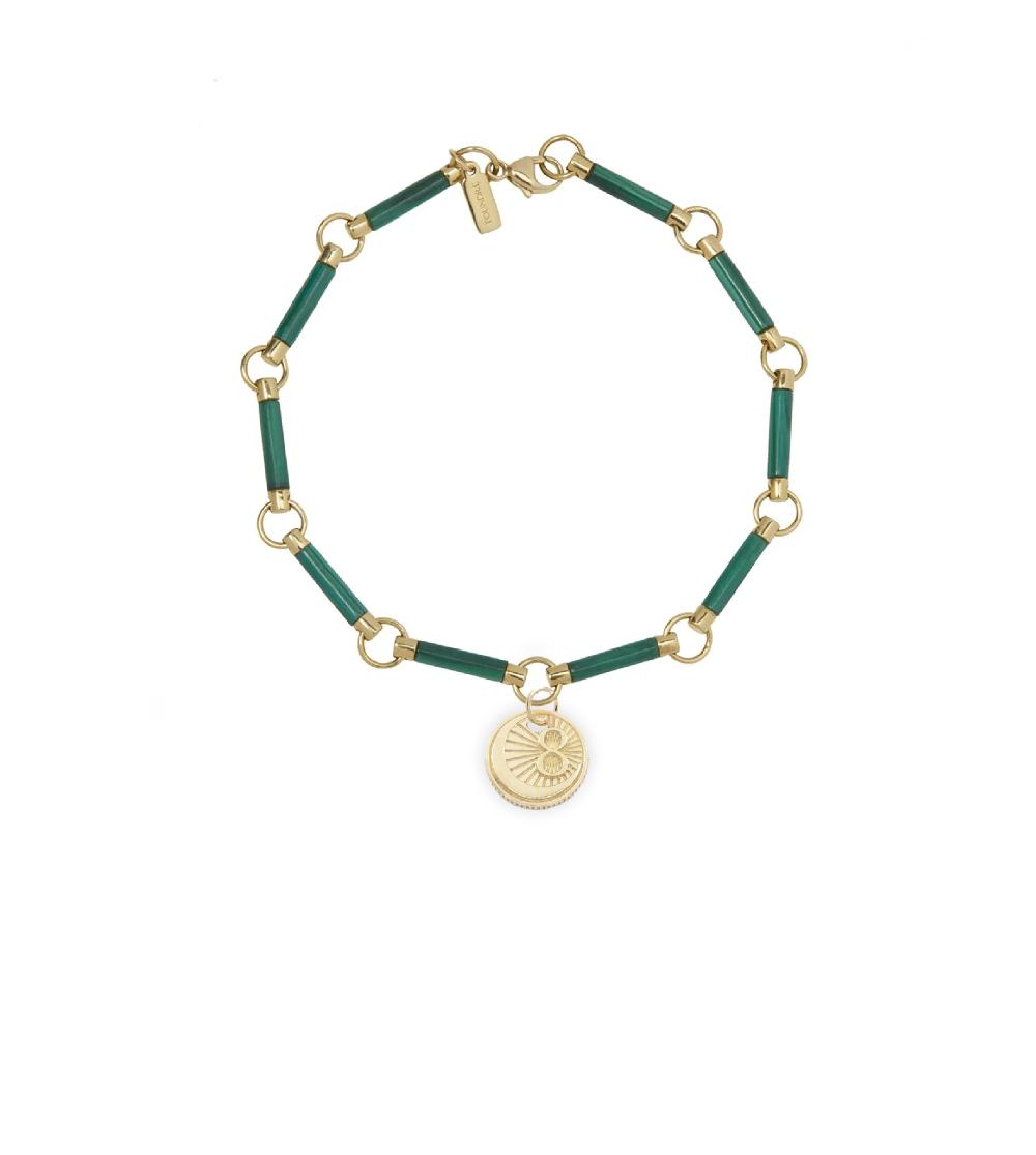 foundrae Karma Malachite Stone Chain Bracelet