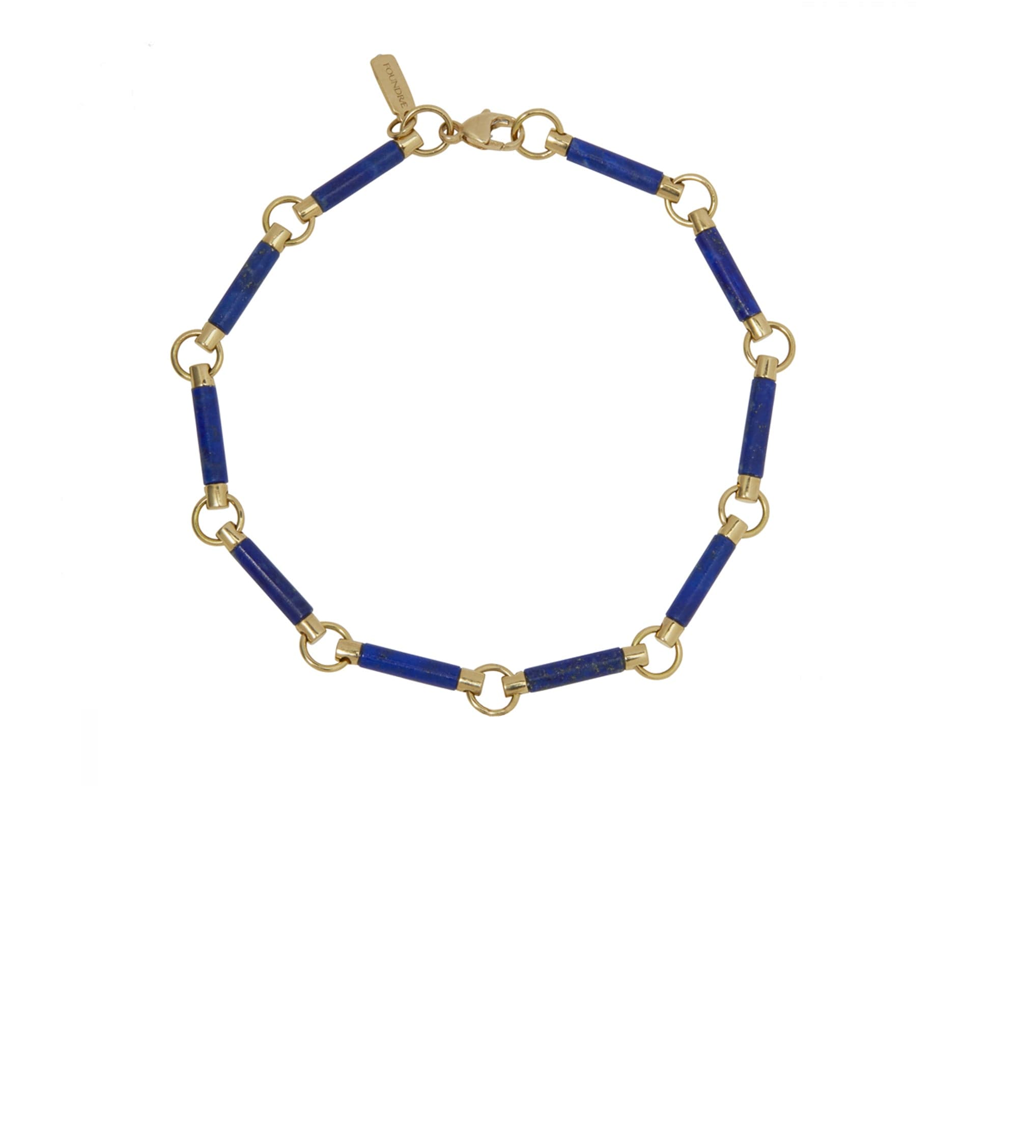 foundrae Lapis Stone Chain Bracelet