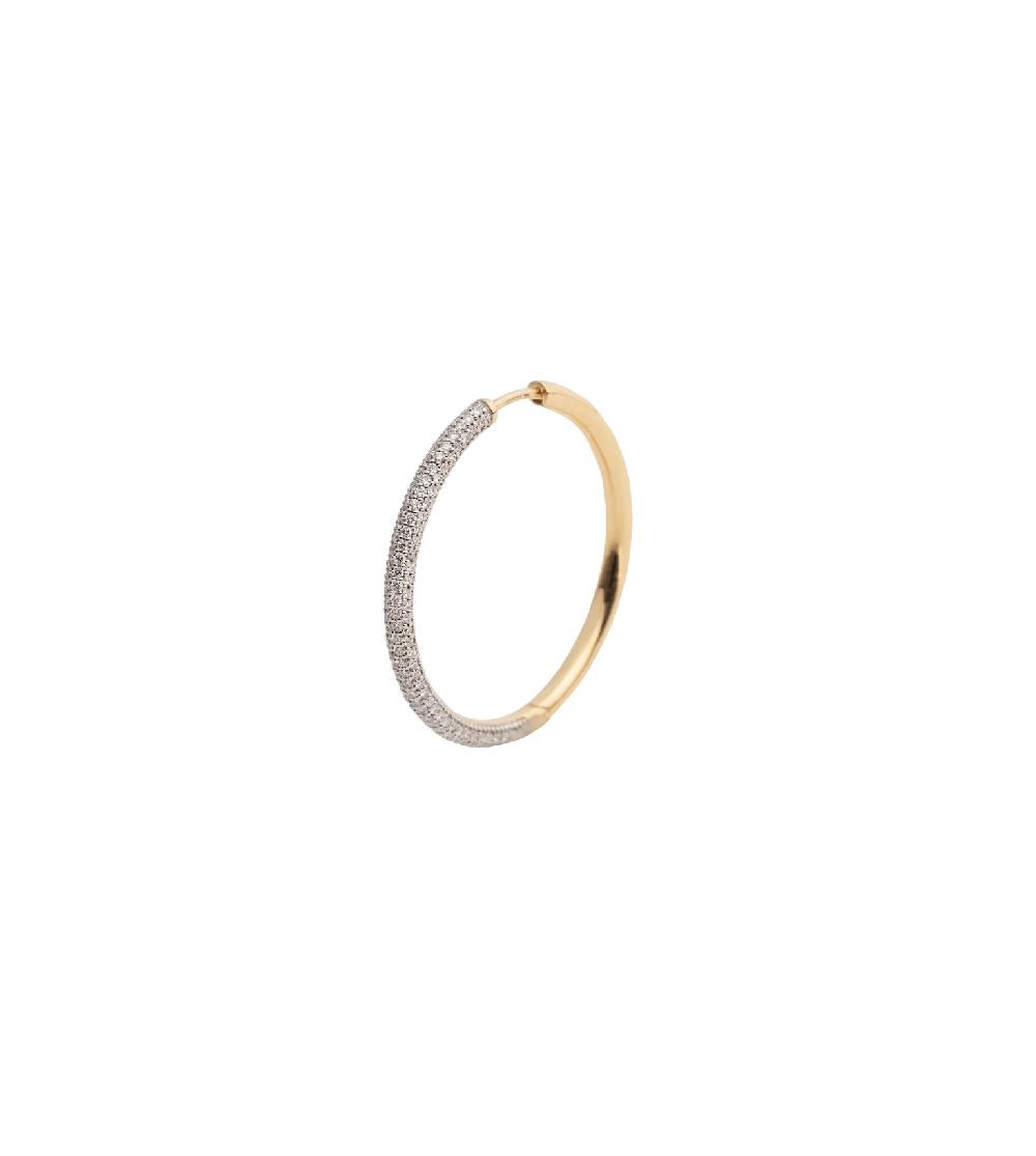foundrae Large Pave Diamond Hoop Earring