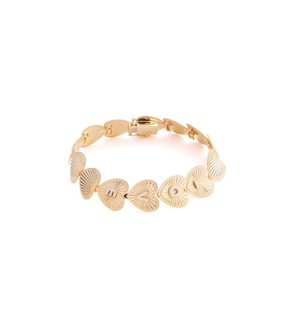 foundrae Love - Heart Token Pave Block Bracelet