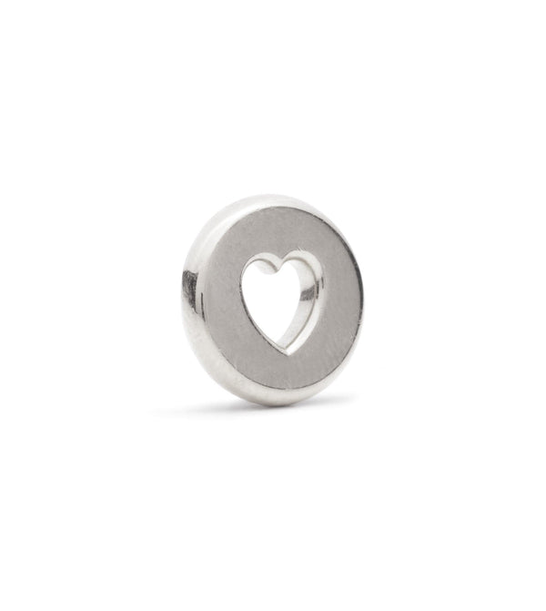 foundrae Love Large White Gold Heart Beat