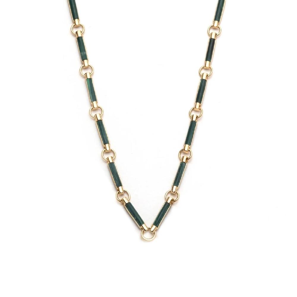 foundrae Malachite Stone Chain Choker