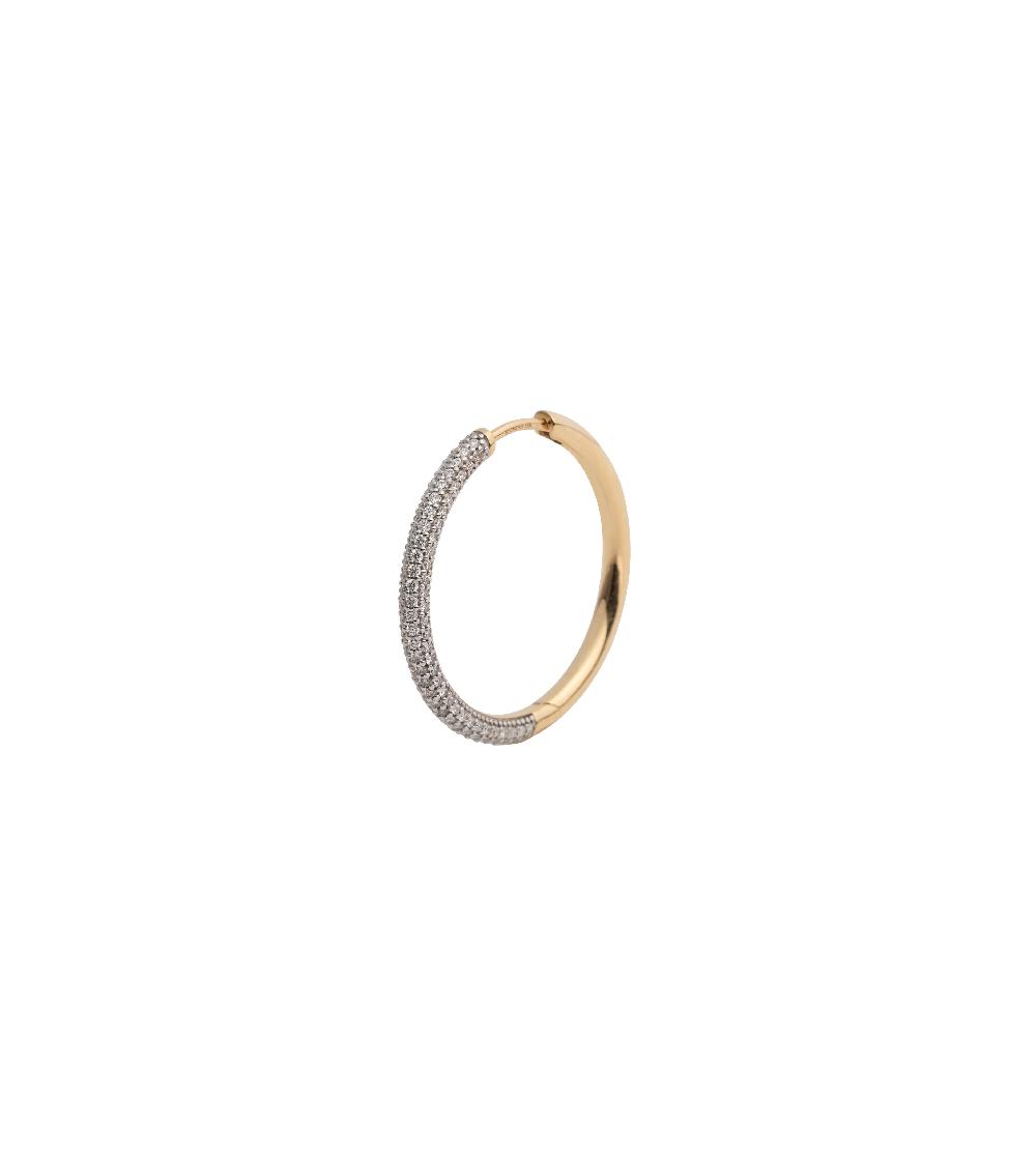foundrae Medium Pave Diamond Hoop Earring