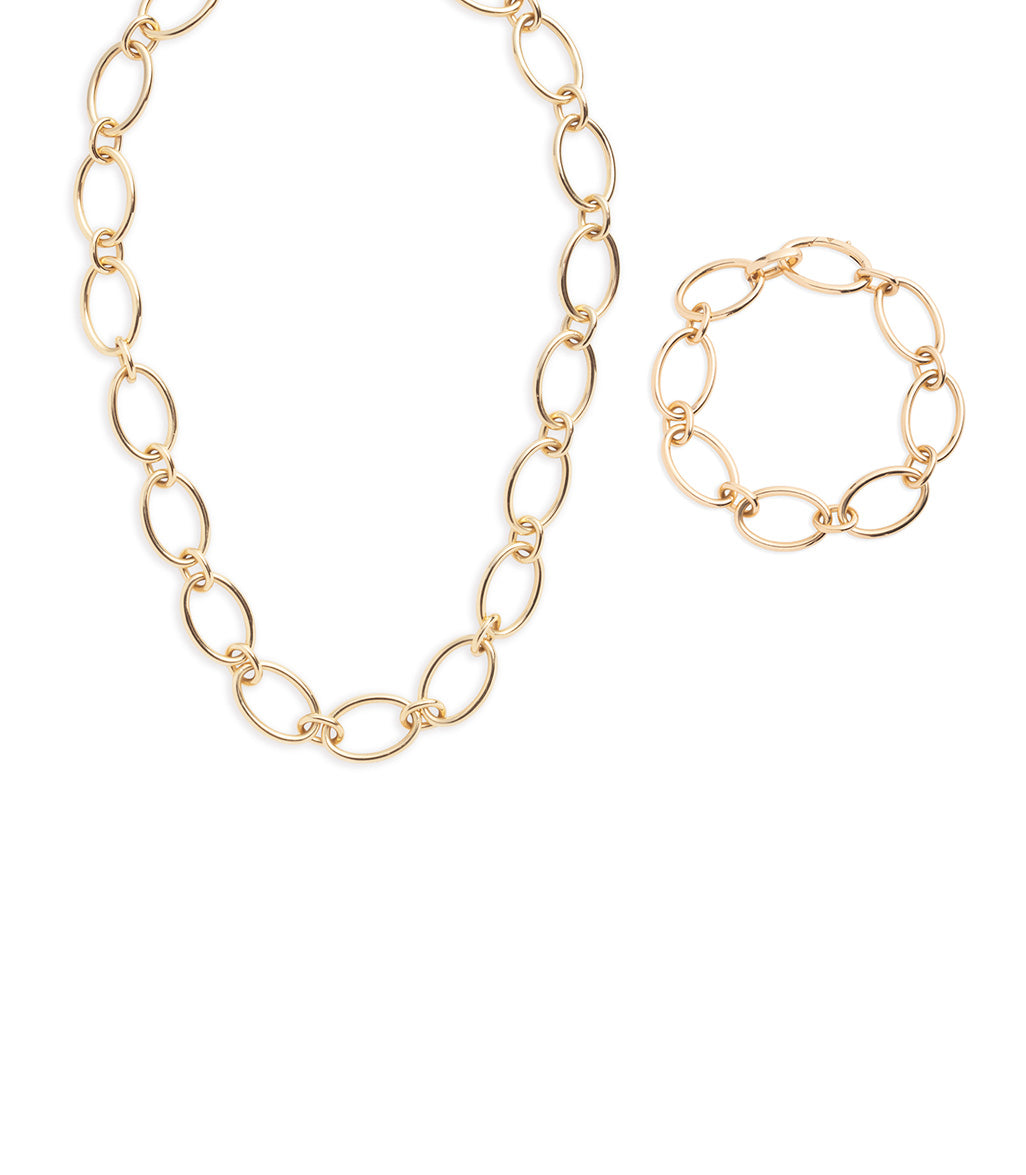 foundrae Oval Link Chain + Bracelet Set