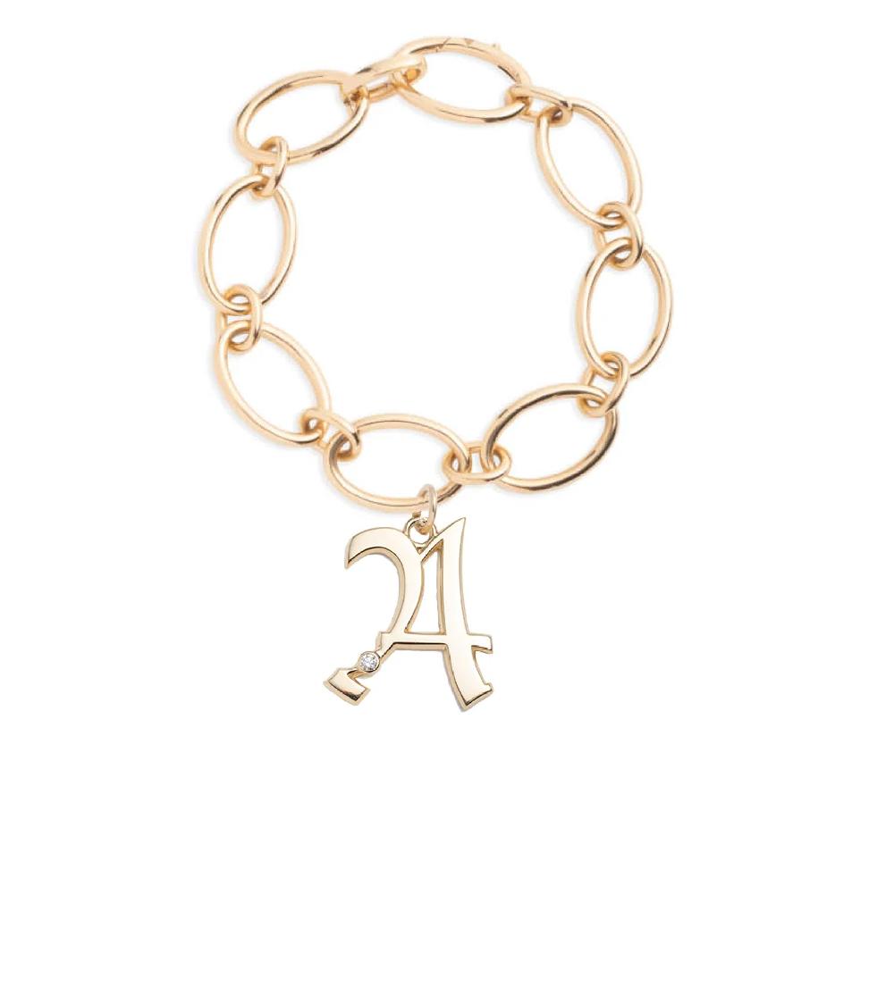 foundrae Oversized Initial Oval Link Bracelet