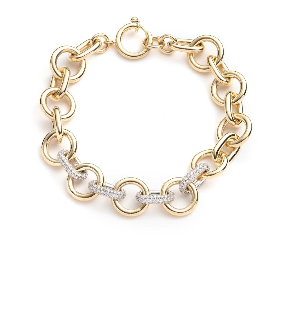 foundrae Oversized Pave Mixed Link Bracelet