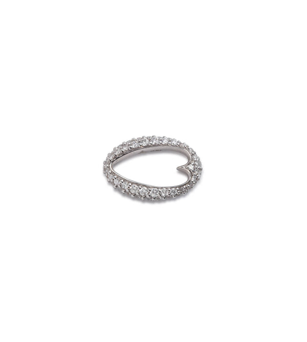 foundrae Pave Oval Heart Beat White Gold