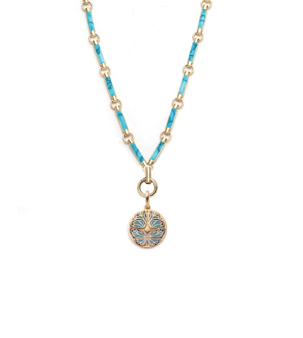 foundrae Reverie Element Chain Necklace Turquoise