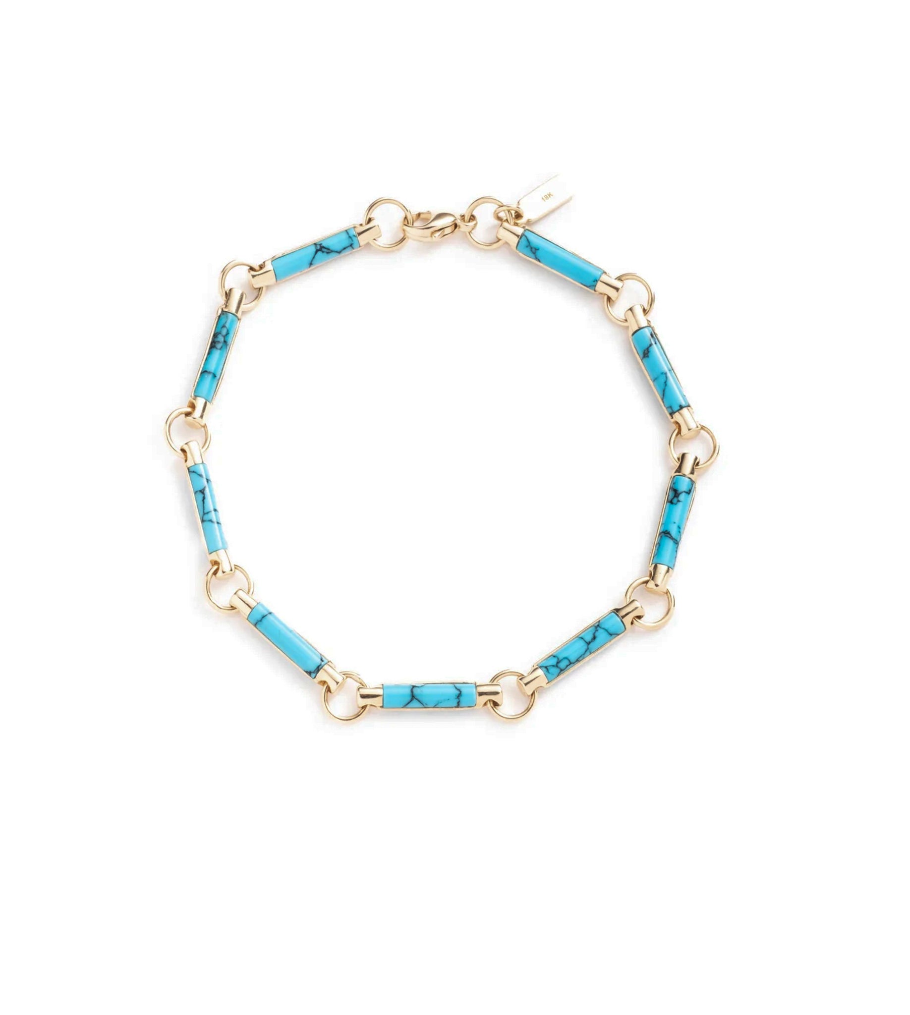foundrae Turquoise Stone Chain Bracelet