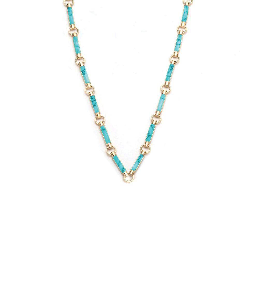 foundrae Turquoise Stone Chain Choker