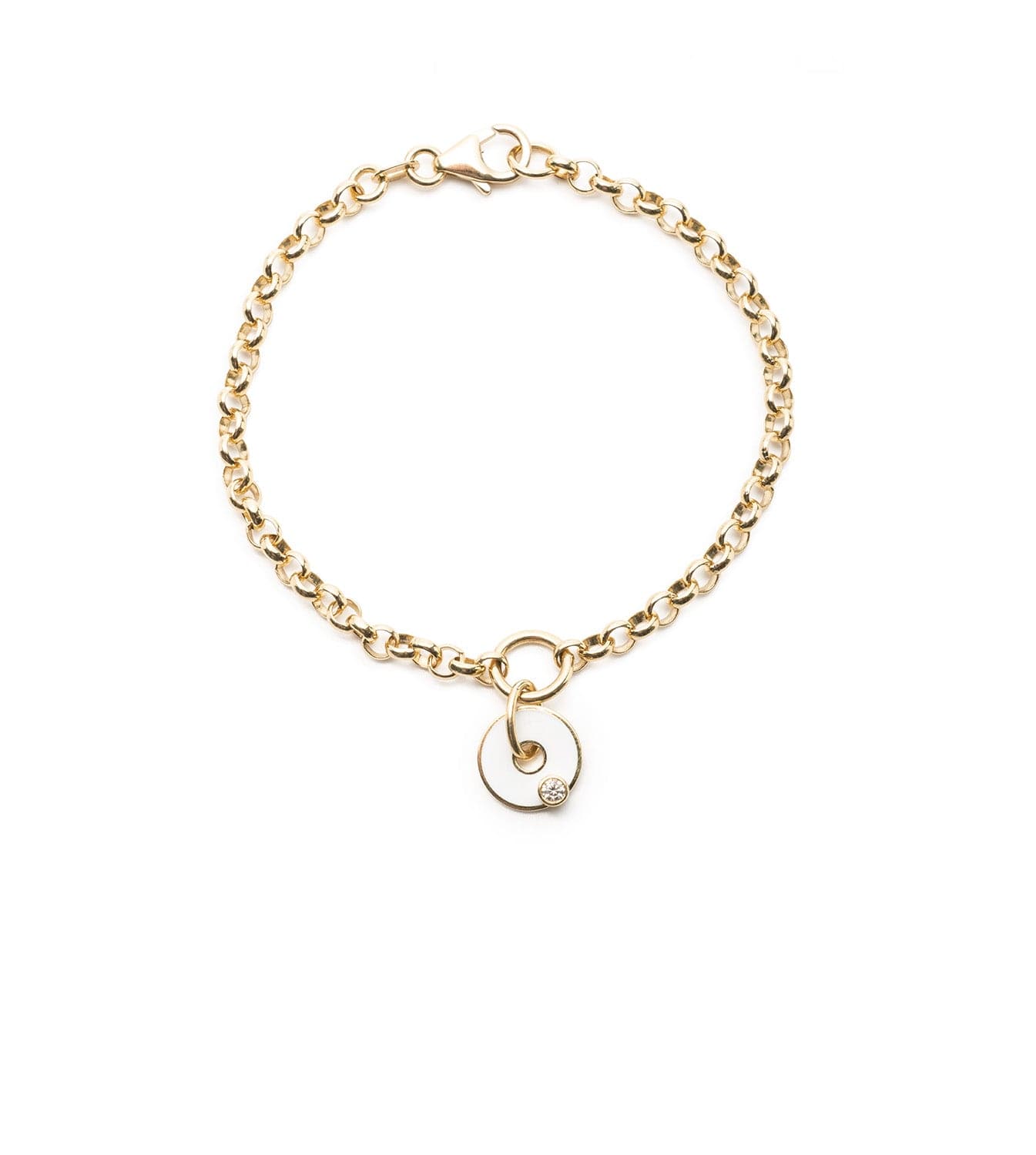 foundrae White Diamond Medium Belcher Bracelet