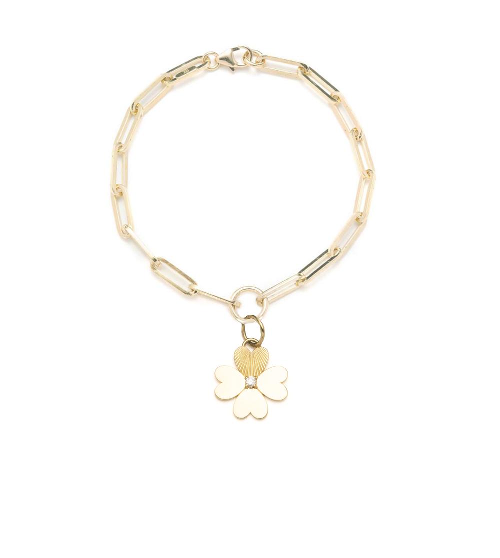 foundrae Four Heart Clover Classic FOB Clip Chain Bracelet