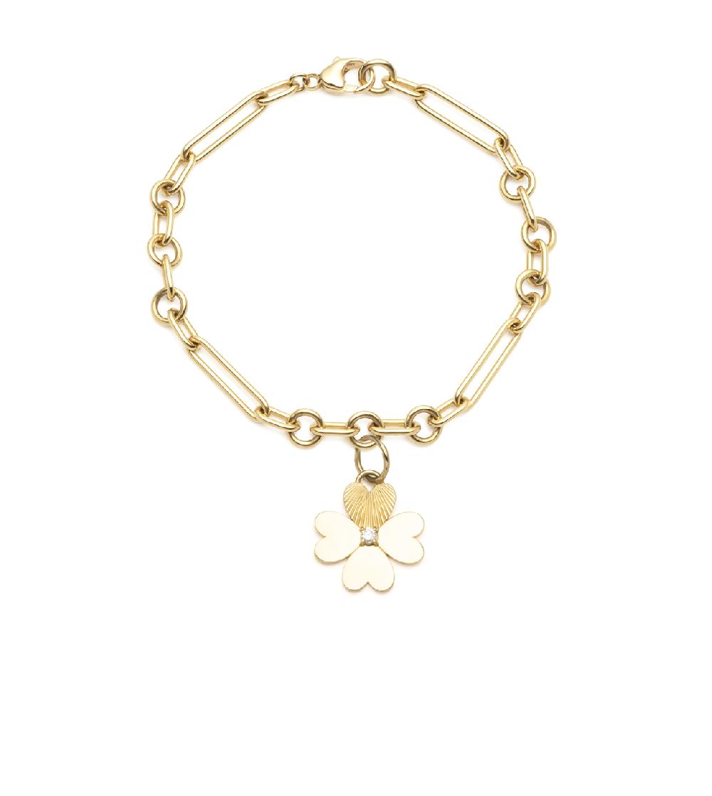 foundrae Four Heart Clover Small Mixed Clip Bracelet