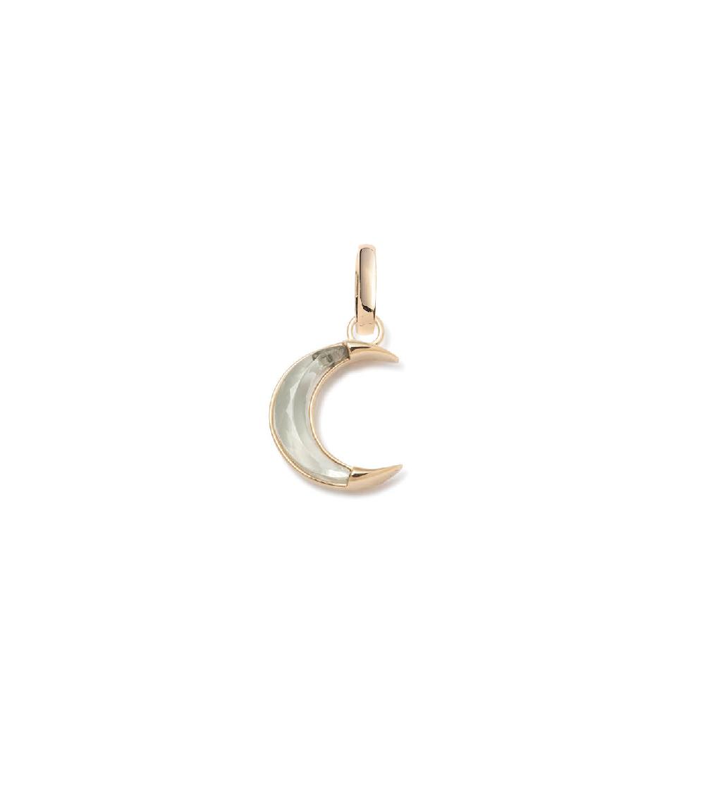 foundrae Gemstone Crescent - Karma 15mm Medallion Prasiolite with Annex Link