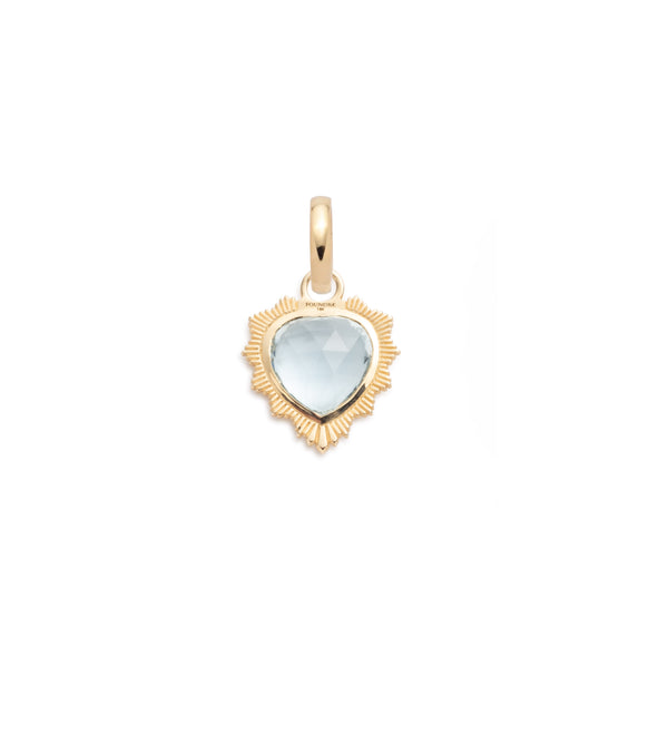 foundrae Gemstone Heart - Love Aquamarine with Annex Link
