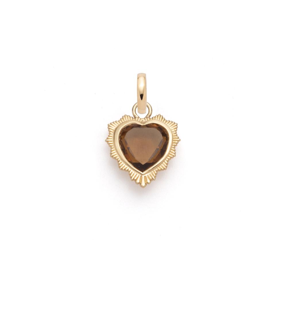 foundrae Gemstone Heart - Love Champagne Citrine Medallion with Annex Link