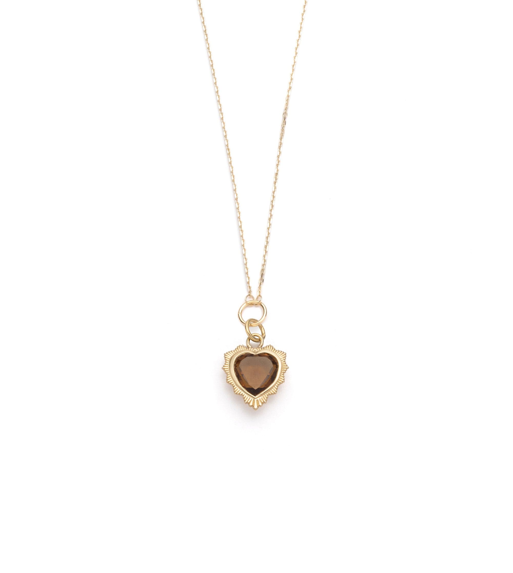 foundrae Gemstone Heart - Love Miniature Medallion Drop Necklace