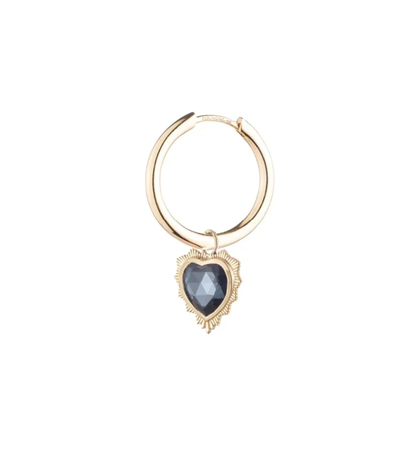 foundrae Gemstone Heart - True Love Chubby Hoop Earring