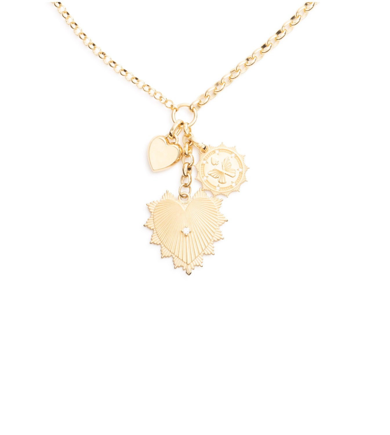 foundrae Heart Love Token Reverie & Heart Ingot Heavy Mixed Belcher Extension Necklace