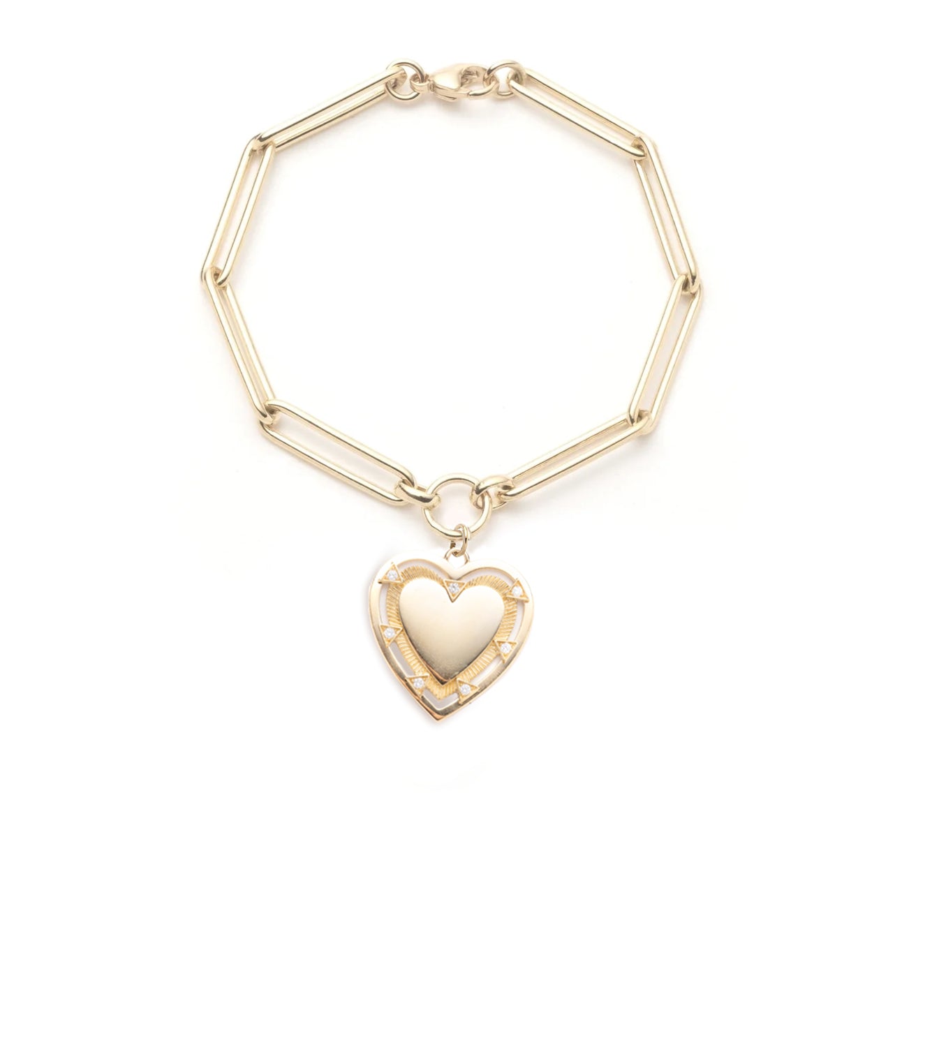 foundrae Heart Token - Love Extended Clip Chain Bracelet