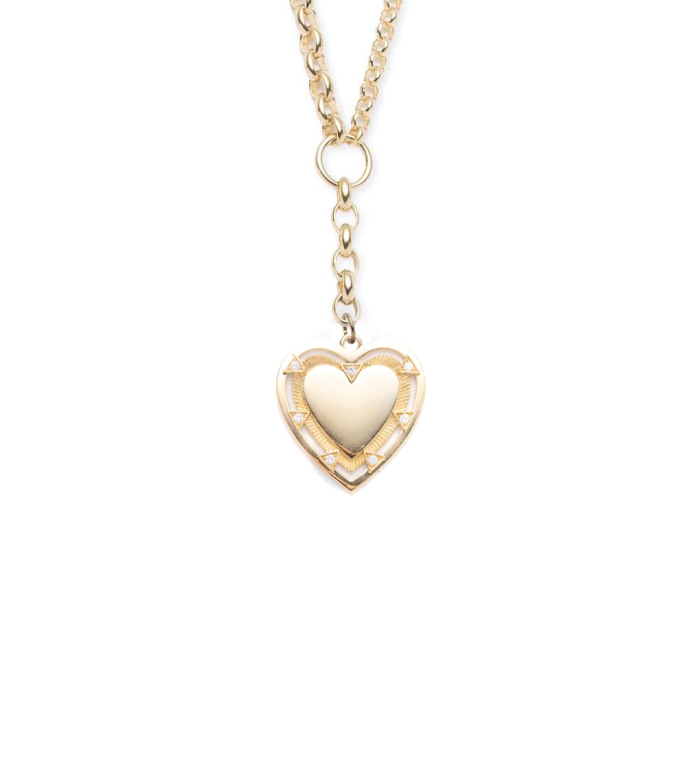foundrae Heart Token - Love Heavy Mixed Belcher Extension Chain Necklace