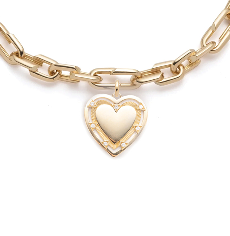 foundrae Heart Token - Love Medium Strong Heart Chain Necklace