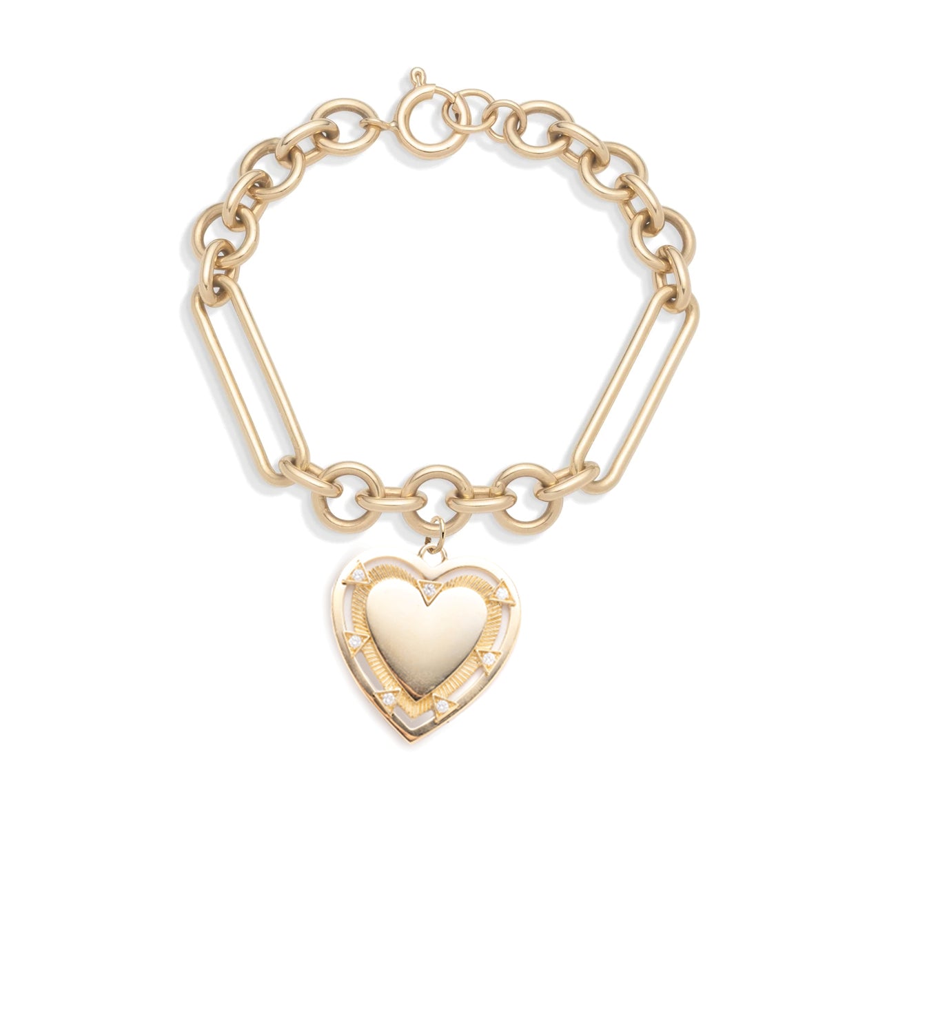 foundrae Heart Token - Love Midsized Mixed Clip Chain Bracelet