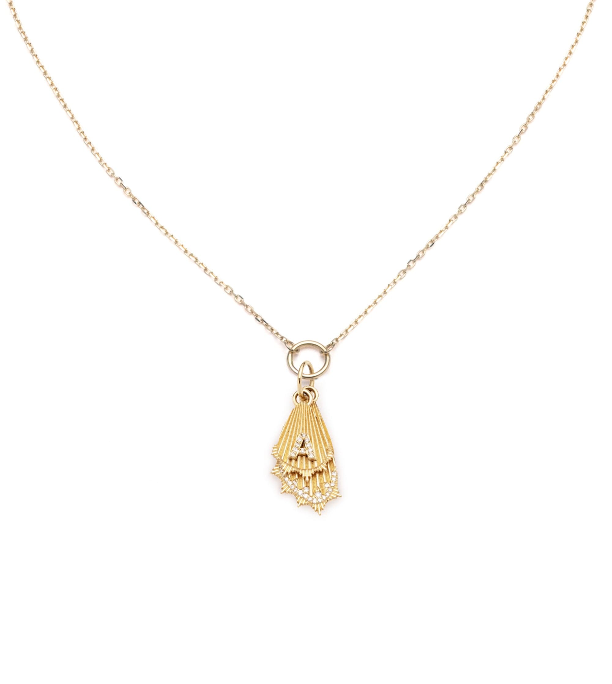 foundrae Initial Butterfly Wings Miniature Medallion Necklace