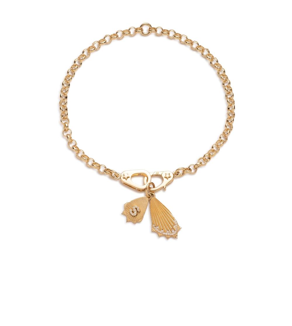 foundrae Initial Butterfly Wings - Reverie Sister Hook Small Belcher Bracelet
