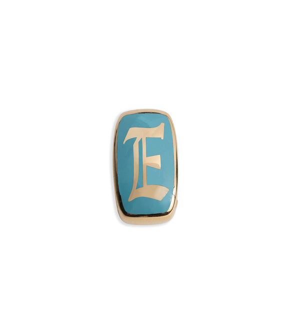 foundrae Initials & Numbers Aqua Ceramic Oversized Heart Slide