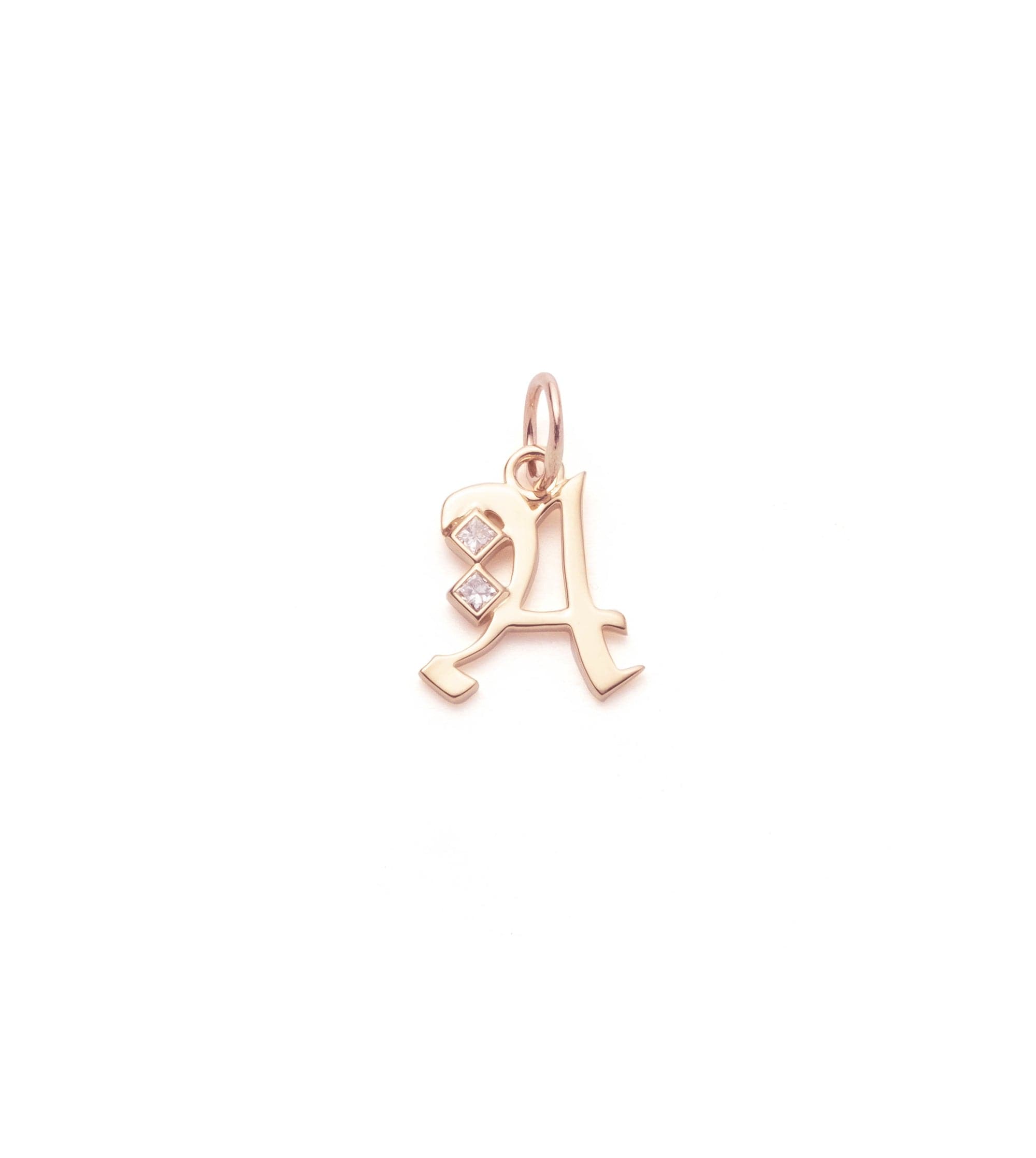 foundrae Initials & Numbers Square Cut Diamond Initial